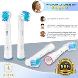 Aster Replacement Toothbrush Heads - 4 Pack, Compatible with Oral-B Braun Professional Electric Brush Heads Refill for Smart Genius 7000/Pro 1000/9600/ 5000/3000/8000