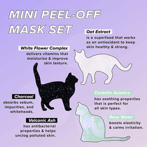 I DEW CARE Mini Meow Trio | Peel Off Face Mask Set: Hydrating Mask, Illuminating Mask, Exfoliating Mask | Korean Skincare, Facial Treatment, Cruelty-free, Gluten-free, Paraben-free