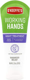 O'Keeffe's Working Hands Hand Cream, 3oz Tube and Working Hands Night Treatment Hand Cream, 3 Ounce Tube
