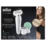 Braun Epilator Silk-épil 9 9-020 with Flexible Head, Facial Hair Removal for Women, Shaver & Trimmer, Cordless, Rechargeable, Wet & Dry, Beauty Kit with Body Massage Pad