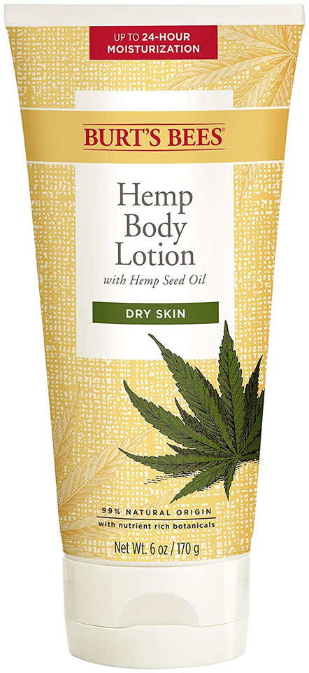 Burt’s Bees Hemp Body Lotion with Hemp Seed Oil for Dry Skin, 6 Ounces (Packaging May Vary), 3 Pack