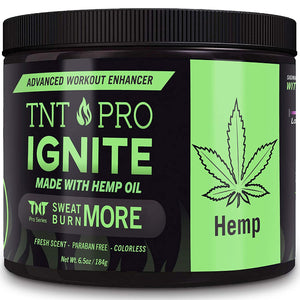 Belly Fat Burner Sweat Gel - Weight Loss Fat Burning Cream For Stomach with Hemp Pain Relief - TNT Pro Ignite Hot Cellulite Slimming Cream for Men and Women (6.5 oz Jar)