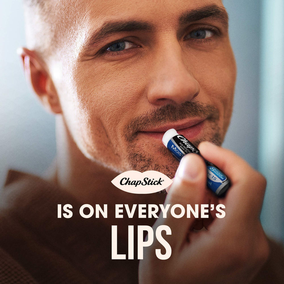 ChapStick Moisturizer Original Lip Balm Tubes, SPF 15 and Skin Protectant - 0.15 Oz (Pack of 12)