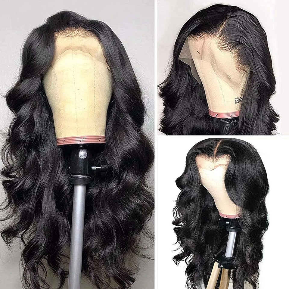 UNice Hair Body Wave Lace Front Human Hair Wigs, Unprocessed Brazilian Virgin Human Hair 13X4 Lace Frontal Wig Pre Plucked with Baby Hair 150% Density (20 Inch)