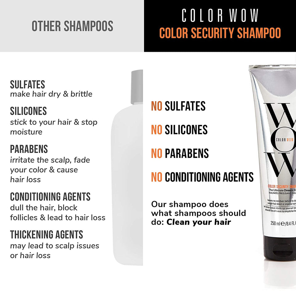 COLOR WOW Color Security Shampoo and Conditioner, Fine to Normal Hair, Duo Set, Sulfate Free, Color Safe, 8.4 Fl Oz