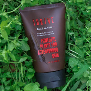 THRIVE Natural Face Scrub And Natural Face Wash Gel (BUNDLE) - Vegan And Made in USA