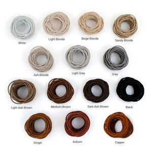 Heliums Beige Blonde Thin 2mm Hair Elastics, Color Match Hair Ties for Fine Hair, 1.75 Inch Standard Size - 40 Count