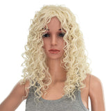 SWACC 20-Inch Long Big Bouffant Curly Wigs for Women Synthetic Heat Resistant Fiber Hair Pieces with Wig Cap (Platinum Blonde)