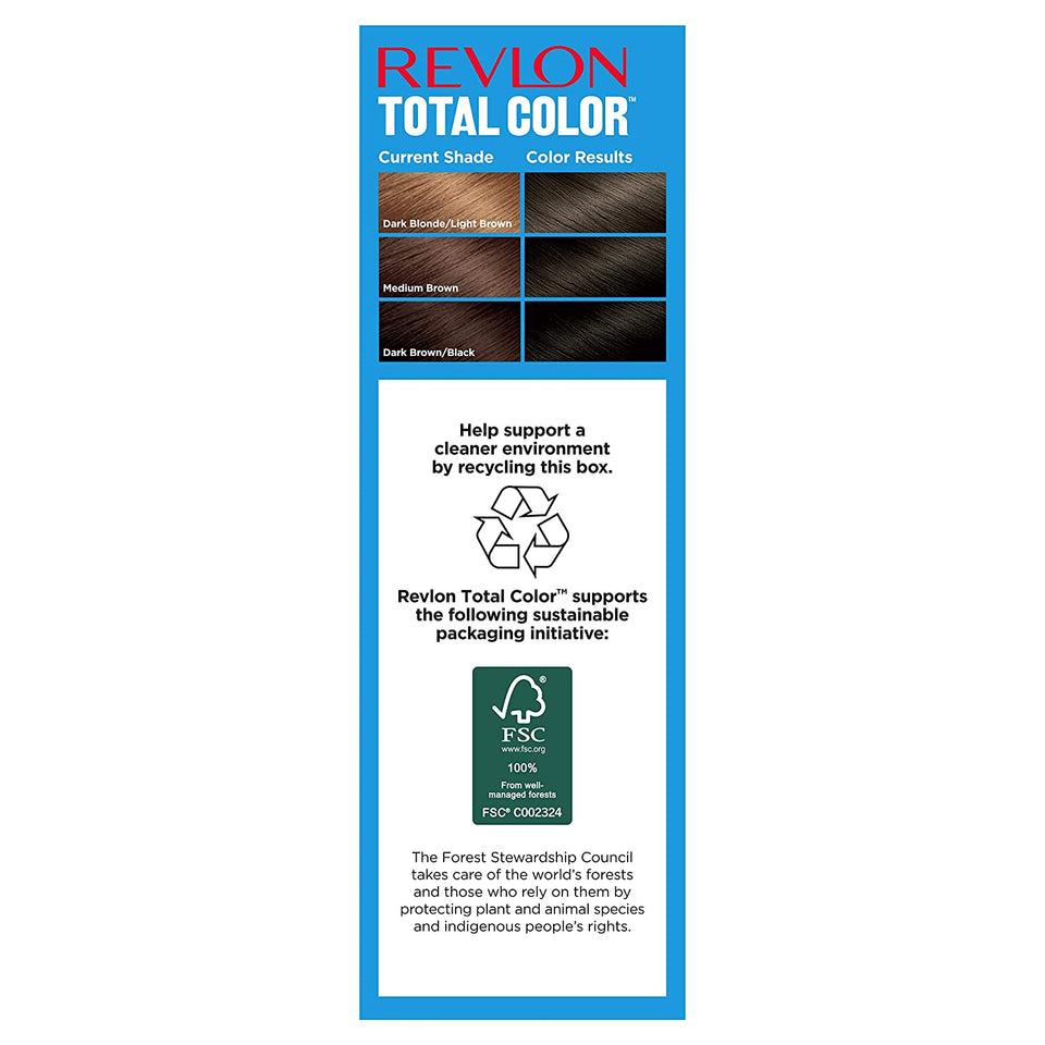 Revlon Total Color Permanent Hair Color, Clean and Vegan, 100% Gray Coverage Hair Dye, 10 Black, 3.5 oz