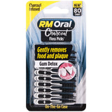 RM Oral Charcoal Infused Floss Picks Gum Detox On-The-Go, 80 Picks