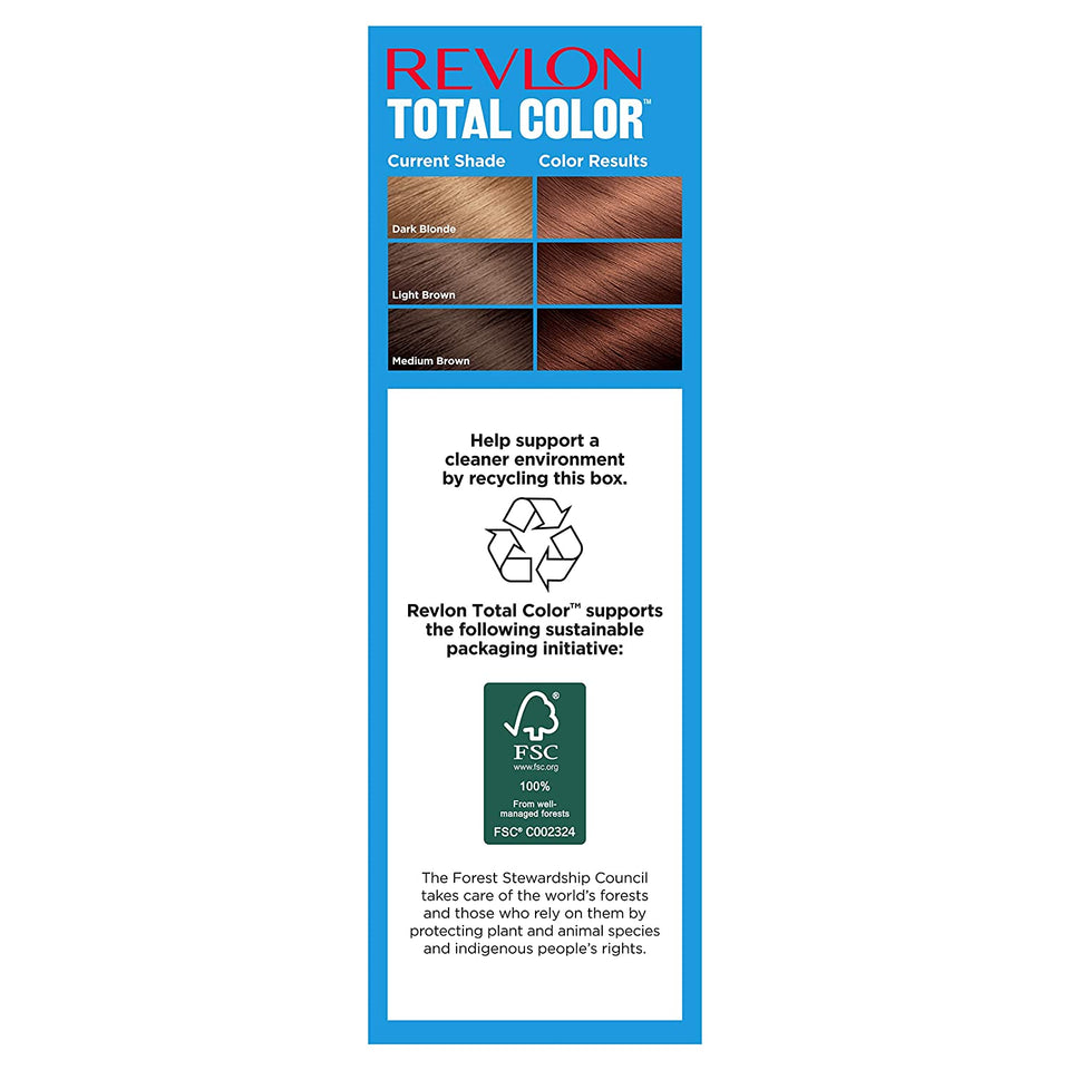 Revlon Total Color Permanent Hair Color, Clean and Vegan, 100% Gray Coverage Hair Dye, 6R Light Auburn, 3.5 oz