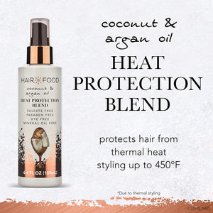 Hair Food Coconut & Argan Oil Heat Protectant Spray Blend, Paraben & Dye Free, 6.4 fl oz