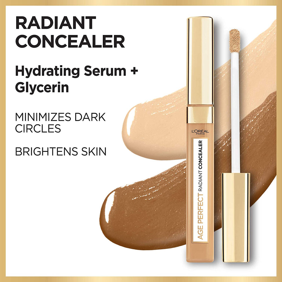 L'Oreal Paris Age Perfect Radiant Concealer with Hydrating Serum and Glycerin, Almond