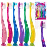 Kids Toothbrush Suction Cup with Covers, Toddler Toothbrush Soft Bristles, Child Toothbrush Suction Cups For Easy Access, Toddler Toothbrushes Handles Perfect For Tiny Hands of Boys and Girls (6 Pack)