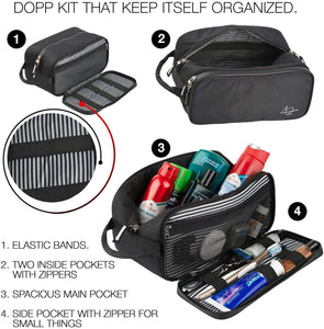 Toiletry Bag Dopp Kit for Men - Nylon Travel Toiletry Bag Waterproof Shower Cosmetic Organizer for Women Men - Travel Kit Shaving Bag for Men