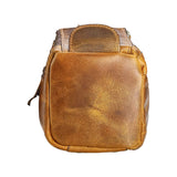 KOMALC Premium Buffalo Leather Unisex Toiletry Bag Travel Dopp Kit (Distressed Orange Tan)