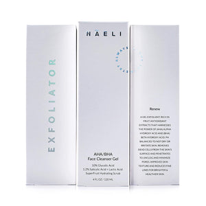 AHA/BHA Exfoliator For Face - 10% Glycolic Acid Exfoliating Cleanser With Salicylic Acid, Fruit Antioxidants & Peptides - Toner & Peel For Face - Brightens Complexion & Minimizes Pores, 4 oz.