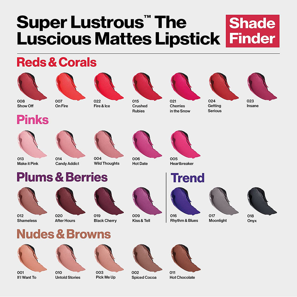 REVLON Super Lustrous The Luscious Mattes Lipstick, in Pink, 005 Heartbreaker, 0.74 oz