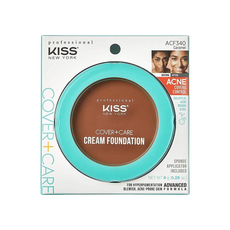 KISS Cover+Care Acne Control Cream Foundation-ACF340 (Caramel)