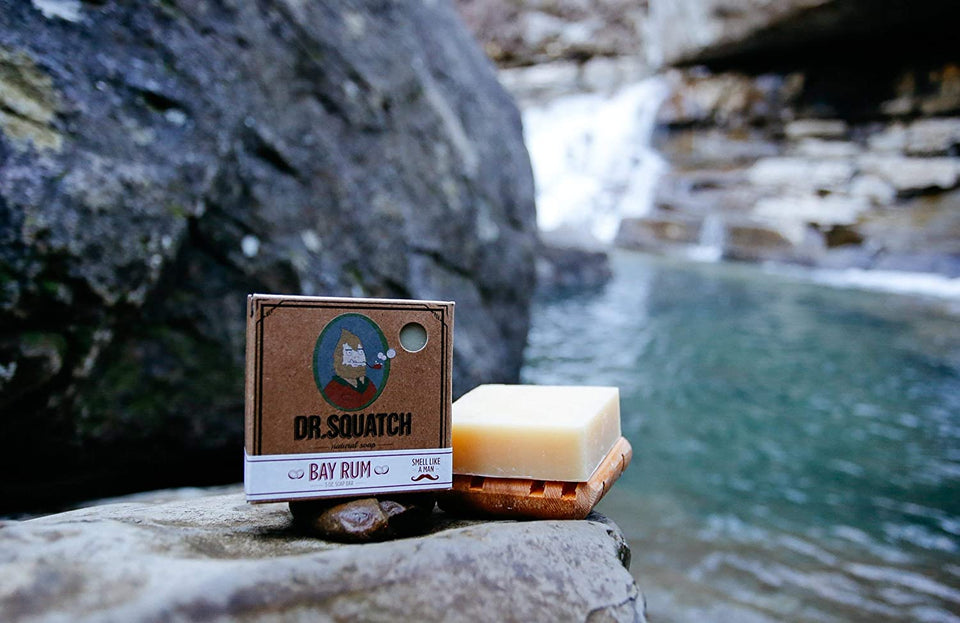 Dr. Squatch Bay Rum Soap 5-Pack Bundle – Bar Soap for Men with Natural Scent, Bay Rum, Kaolin Clay, Shea Butter – Handmade with Organic Oils in USA