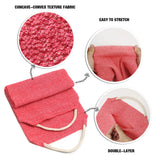 EvridWear Exfoliating Back Scrubber with Handles Two Sides for Body Shower Deep Cleans Skin Massages Invigorating Blood Circulation Men Women One Size (Back Scrubber Pink)