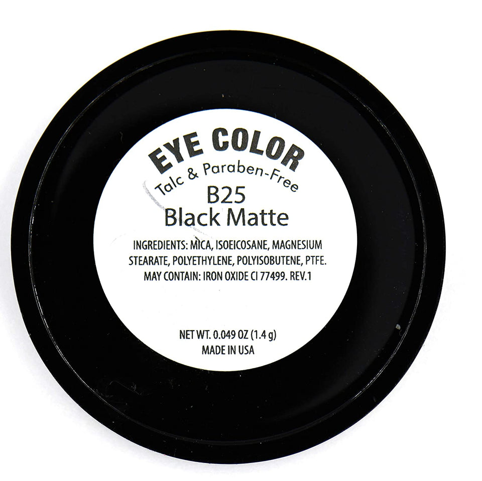 Black Matte Opaque Smokey Eye Onyx Midnight Zero Jet Black Pressed Powder Eye Shadow Eyeshadow Talc & Paraben Free Vegan No Animal Testing & Cruelty Free