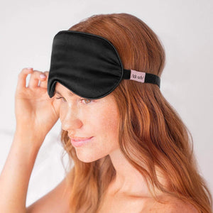 Kitsch Satin Sleep Mask, Softer Than Silk, Adjustable Eye Mask for Sleeping, Satin Blindfold (Black)