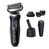 Braun Electric Razor for Men, Series 7 7075cc 360 Flex Head Electric Shaver with Beard Trimmer, Rechargeable, Wet & Dry, 4in1 SmartCare Center and Travel Case, Black