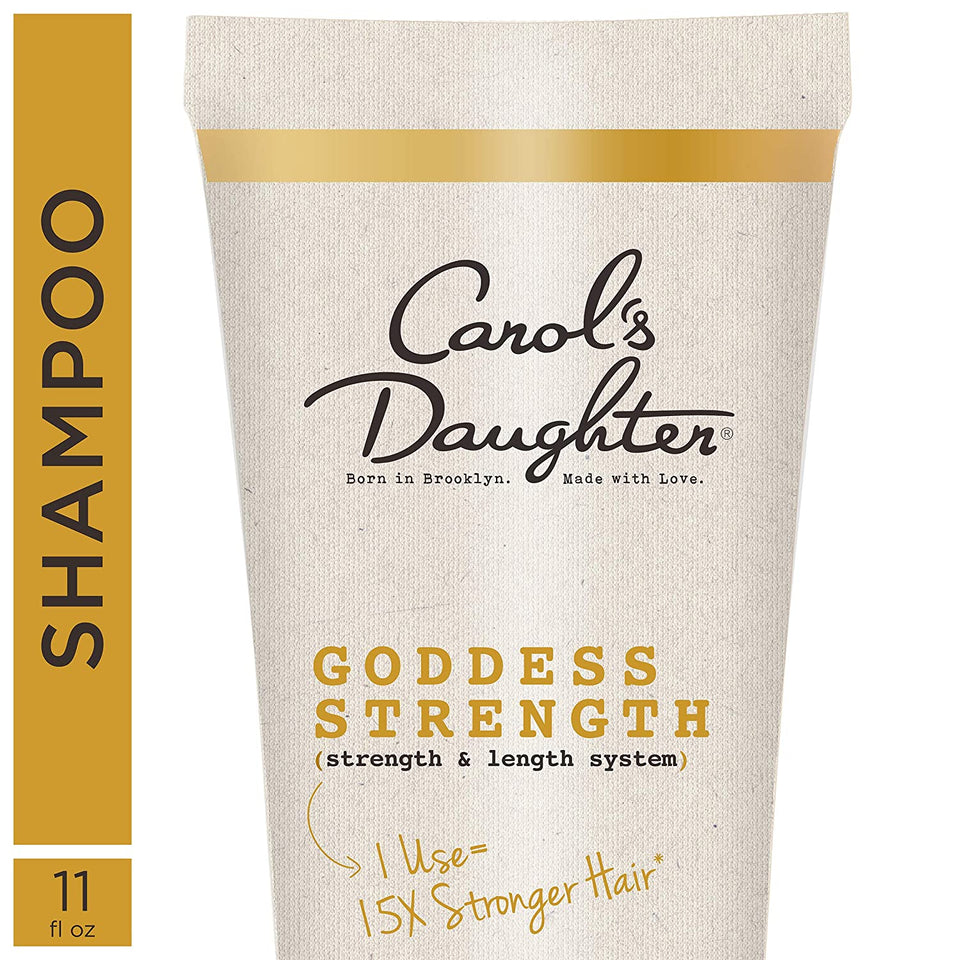Carol’s Daughter Goddess Strength Fortifying Sulfate Free Shampoo with Castor Oil, Black Seed Oil and Ginger, for Weak, Breakage Prone Hair, Paraben Free, 11 fl oz