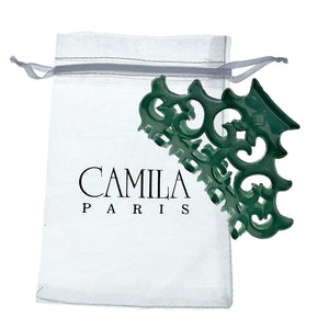 Camila Paris CP2907 French Hair Clips for Women, Girls Hair Claw Clips Jaw Fashion Durable and Styling Hair Accessories for Women, Strong Hold No Slip Grip, Made in France. 2 inch Green