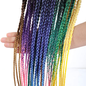 3 Tone Pre Stretched Braiding Hair, 28 Inches Ombre Yaki texture Braid Hair Extensions, 6 Bundles 100% Top Quality Kanekalon Synthetic Colorful Hair Braids (1b-30-27)