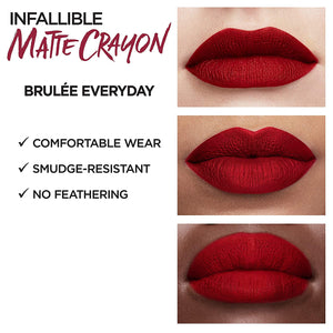L'Oreal Paris Infallible Matte Lip Crayon, Brulee Everyday (Packaging May Vary)