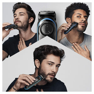Braun Beard Trimmer BT3240, Hair Clippers for Men, Cordless & Rechargeable with Gillette ProGlide Razor, blue, 1 Count