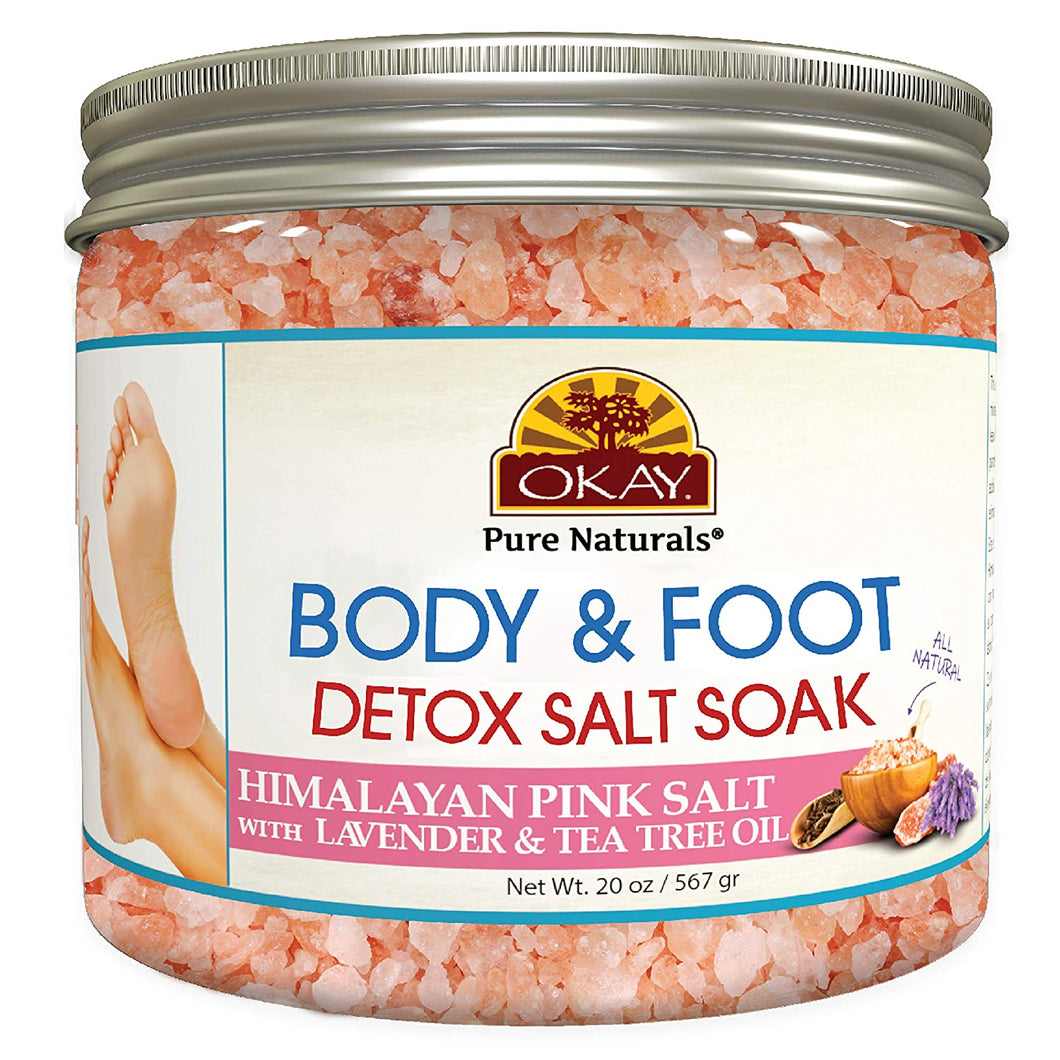 Okay Himalayan Pink Salt Foot Soak With & Tea Tree Oil, lavender, 20 Ounce