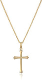 Ladies' 14k Gold Filled Polished Embossed Cross Pendant Necklace, 18"