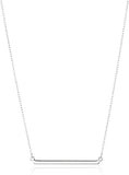 Sterling Silver Horizontal Bar Necklace, 18"