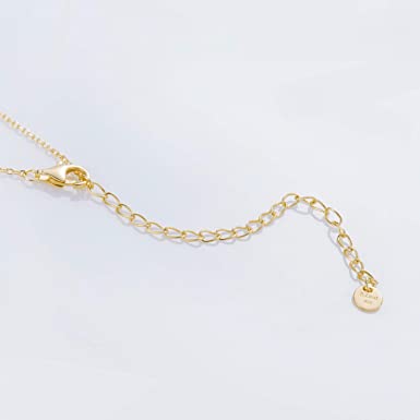 S.Leaf Bar Necklace for Women Bar Necklace Sterling Gold Dainty Necklace